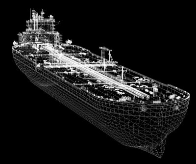 油轮方案。3 d渲染。