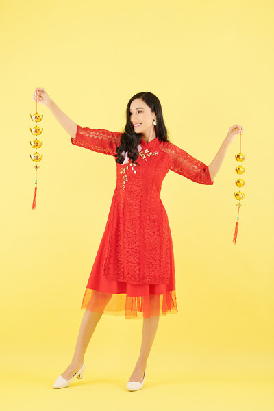 中国新年的花环