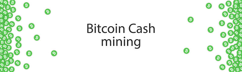 绿色比特币现金挖矿飘落的五彩纸屑。