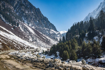 美丽的sonmarg在冬天，sonmarg，克什米尔