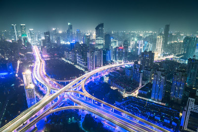上海延安高架路夜间