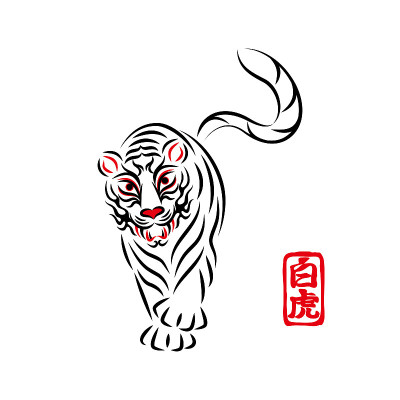 白虎白虎插画日本传统表演艺术歌舞伎舞台化妆熊田设计矢量白虎插画。日本传统表演艺术。歌舞伎舞台妆。Ku