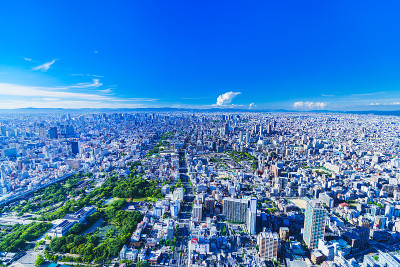 日本大阪市鸟瞰图