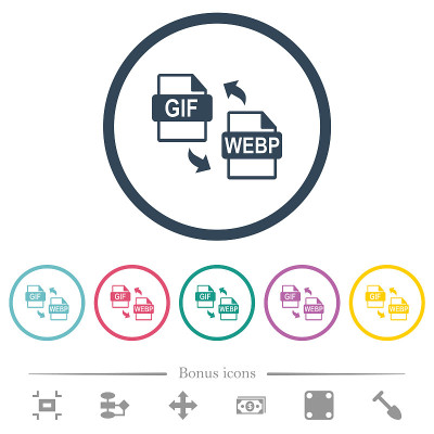 GIF WEBP文件转换平色图标为圆形轮廓