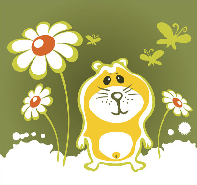 仓鼠和鲜花