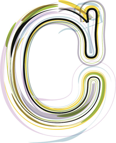 有机字体说明。字母C