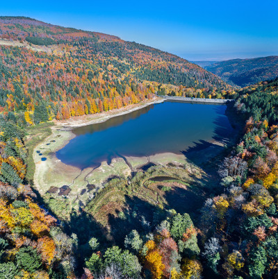 法国Vosges mountains - hauut - rhin湖上的las de la Lauc