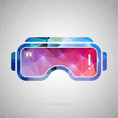 Abstract creative concept vector icon of vr. For w
