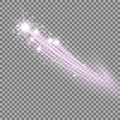 闪烁的彗星，紫色的颜色