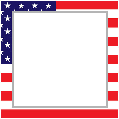American flag frame border with clean space for yo