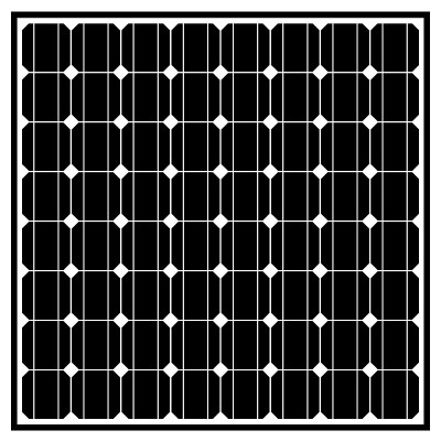 黑色硅光伏太阳能电池板纹理详细矢量插图