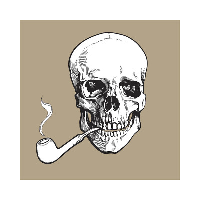手绘人头骨抽漆木管