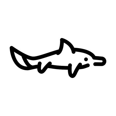 鱼龙恐龙线图标矢量插图