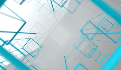 抽象光滑立方体框架的三维渲染
