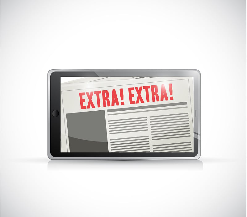 Tablet extra news online illustration