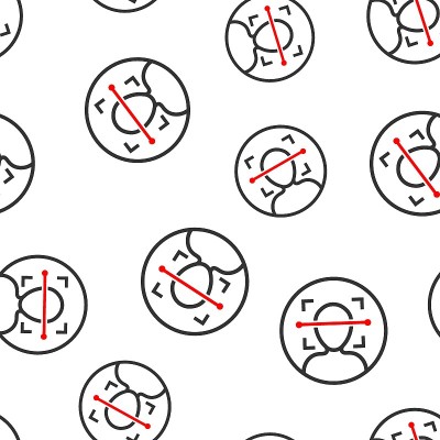 Face scan icon seamless pattern background. Facial