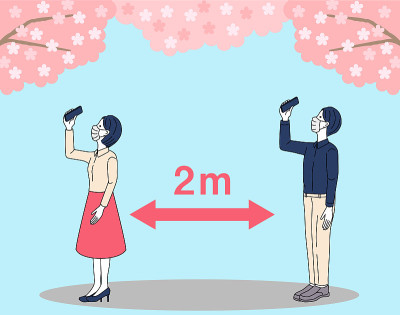 用社交距离看樱花