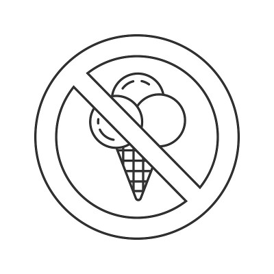 有冰淇淋图标的禁止标志