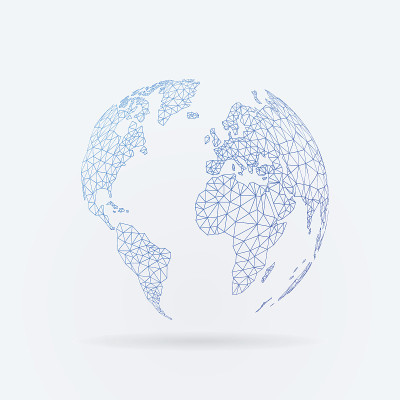 几何地球，通讯概念，矢量插图