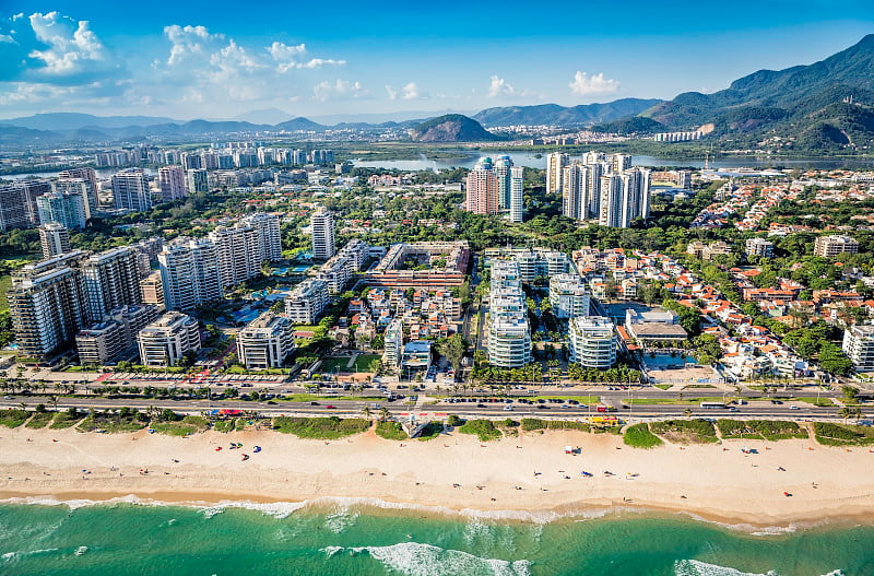 里约热内卢de Janeiro, Barra da Tijuca海滨建筑，巴西