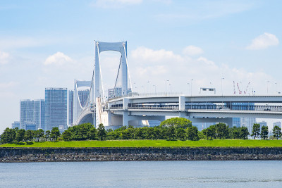 台场海滩和东京湾(日本东京)
