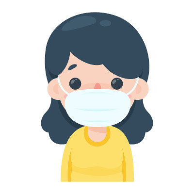 妇女戴口罩预防流感和冠状病毒