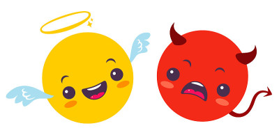 Funny and angry smiles