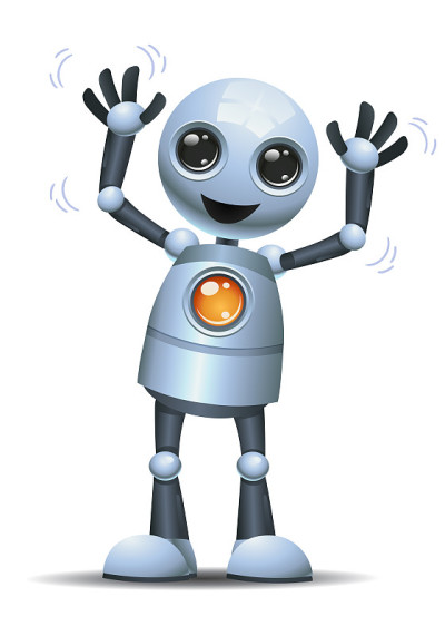 little robot waving both hand