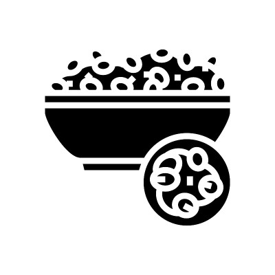 珍珠大麦groat字形图标矢量插图