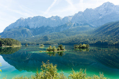 阿尔卑斯山全景从Eibsee