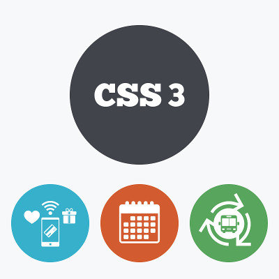 CSS3标志图标。级联样式表符号。