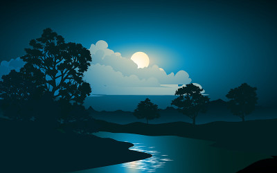 河上的月光