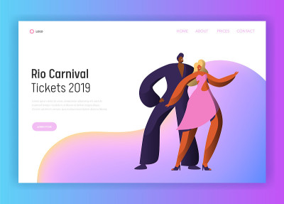 Brazil Carnival Rumba Couple Dancer Landing Page. 