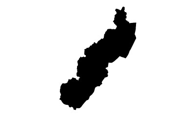 尼加拉瓜吉诺特加省的黑色剪影地图