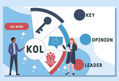 矢量网站设计模板。KOL -关键意见领袖。