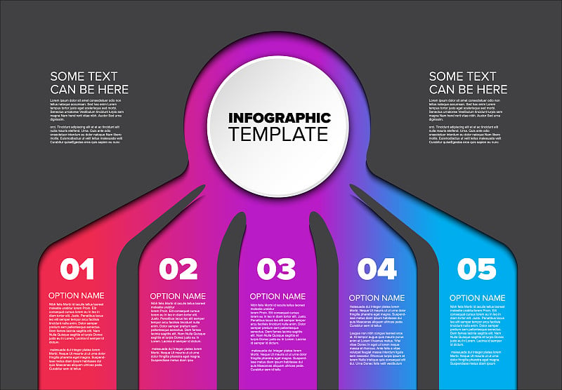 多用途的信息图表模板有五个选项