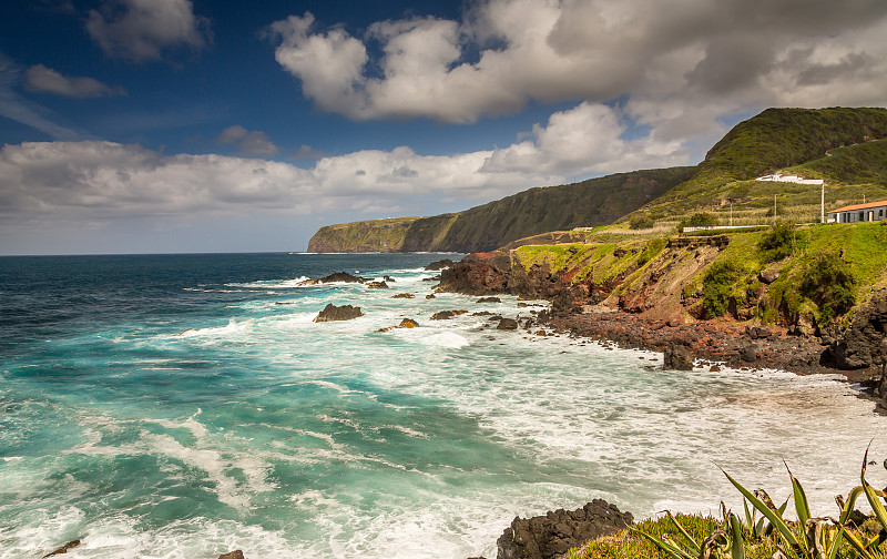 观景大西洋海岸，Sao Miguel岛，亚速尔群岛，葡萄牙