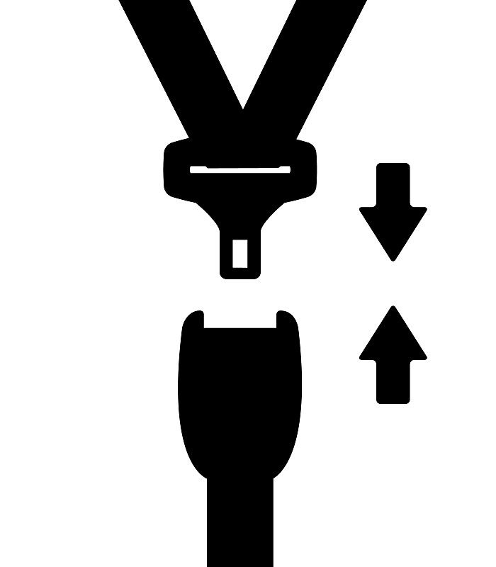 Fasten seat belt icon. Safe trip symbol. Safety be
