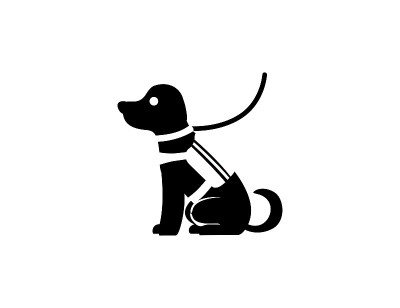 Service dog icon. Isolated guide dog symbol - Vect