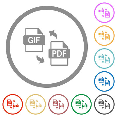 GIF PDF文件转换平面图标与轮廓