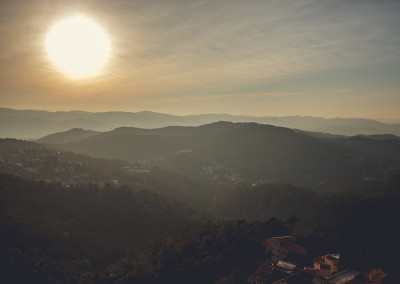 巴塞罗那的全景山景。