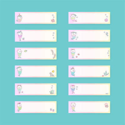 一套可爱的笔记本页模板