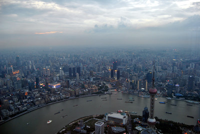 上海和黄浦江全景