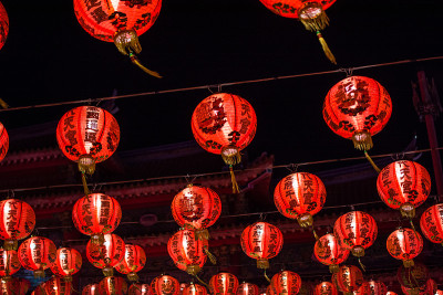 泰国中国城的中国新年灯笼