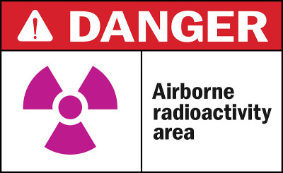 空气放射性区域危险标志。