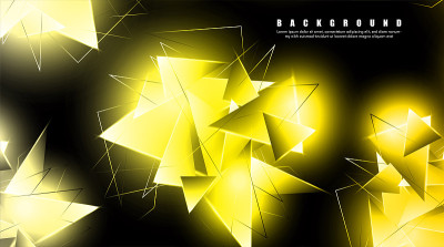 abstract background with glowing gold triangles th