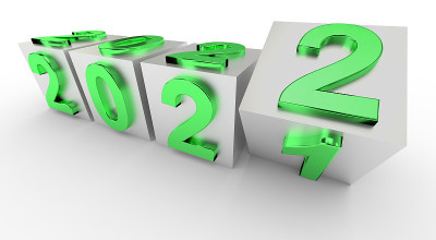新年假期概念。编号为2022的立方体代替2021年。三维渲染
