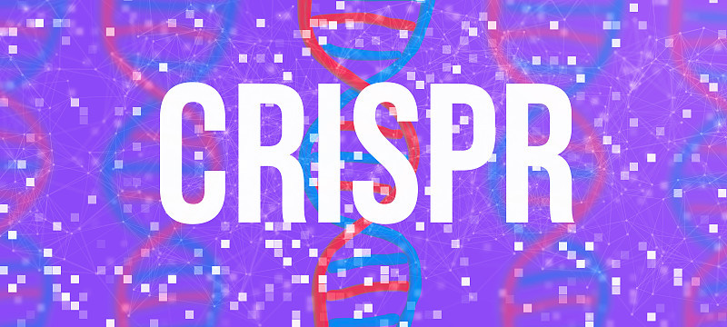 带有DNA和抽象线条的Crispr主题