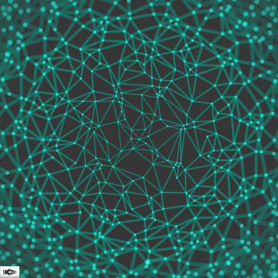 网络抽象背景。三维技术矢量图。