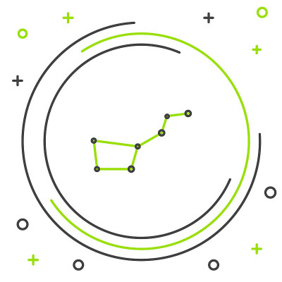 线大熊星座图标孤立在白色背景上。色彩斑斓的轮廓的概念。向量